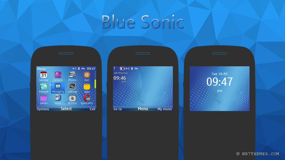 blue sonic theme asha 320x240