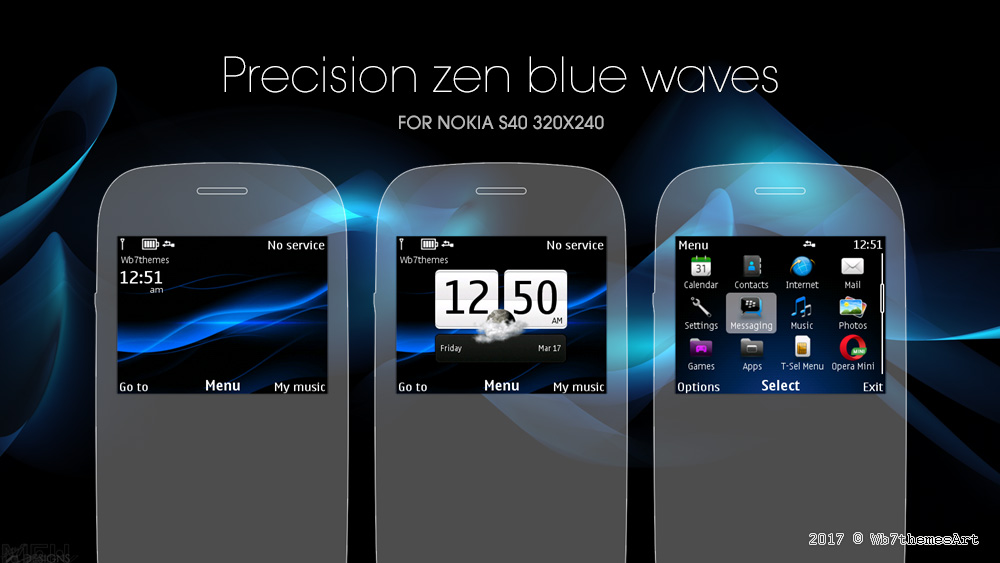Precision zen blue waves theme C3-00 X2-01 Asha 200 210 302 205