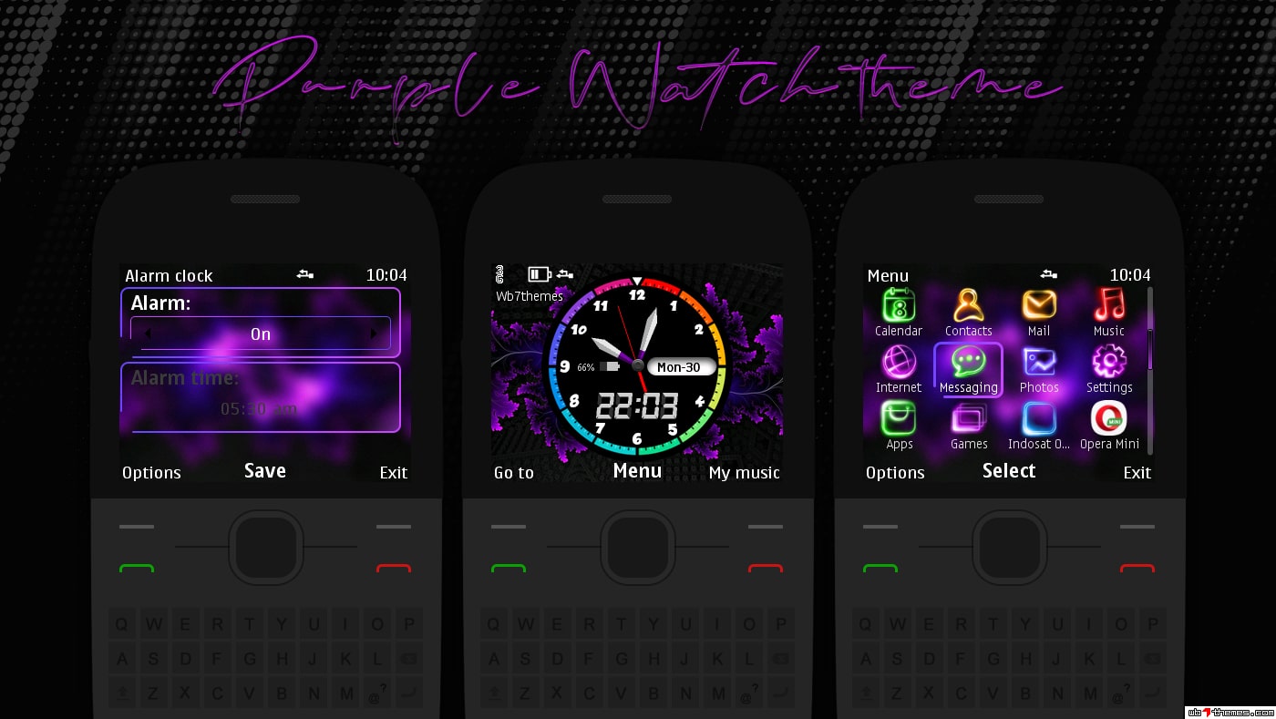 Theme Purple for Nokia C3-00 X2-01 Asha 200 Asha 302