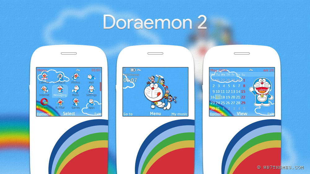 Doraemon theme for Nokia C3-00 X2-01 320x240 s406th