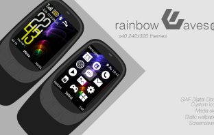 Rainbow waves swf digital clock theme X3-00 6700 2700 6300 2730 5130