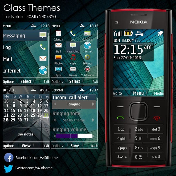 Glass theme Nokia X2-00 X3-00 Asha 301 206 207 208 515 X2-02 X2-05
