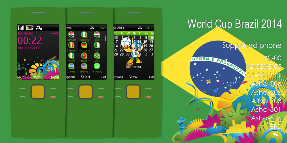World cup Brazil theme Nokia X2-00 240x320 s406th