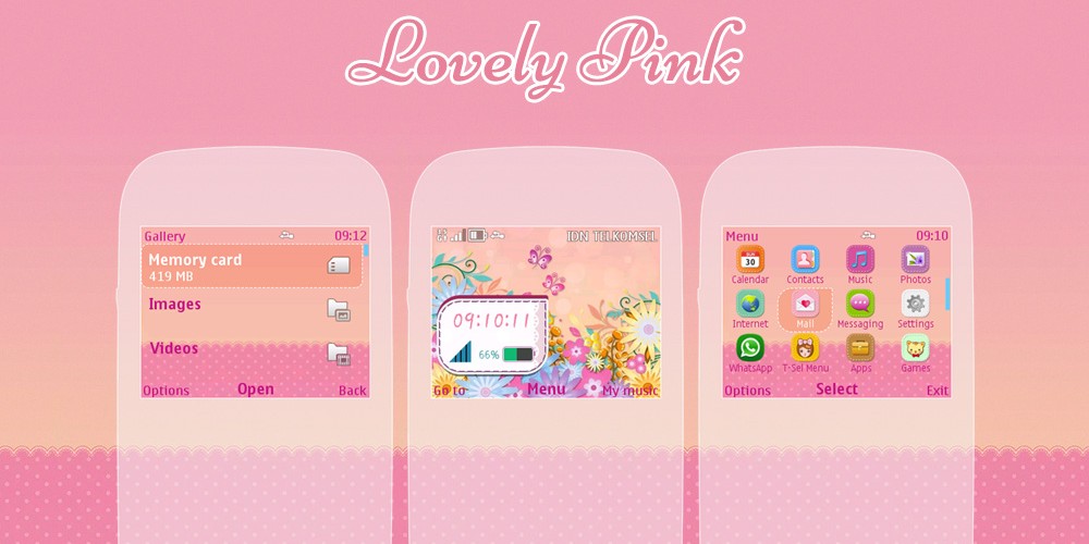 Lovely pink theme Asha 302 200 201 205 210 c3-00 x2-01
