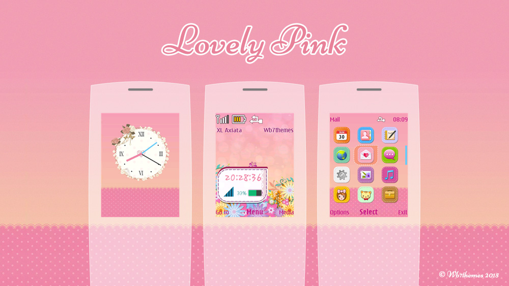 Lovely pink theme X2-00 Asha 206 207 208 515 301 240x320 s40