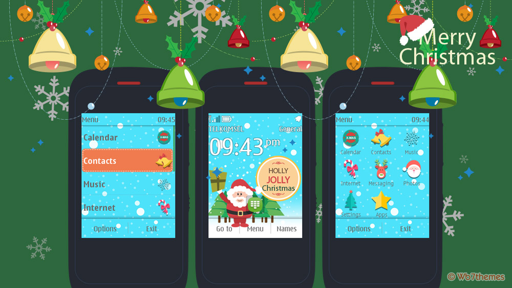 Merry Christmas theme Asha 303 touch and type device