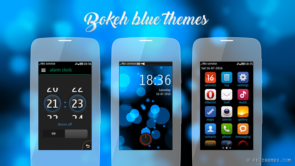 Bokeh blue theme Asha 305 306 Asha full touch 240x400