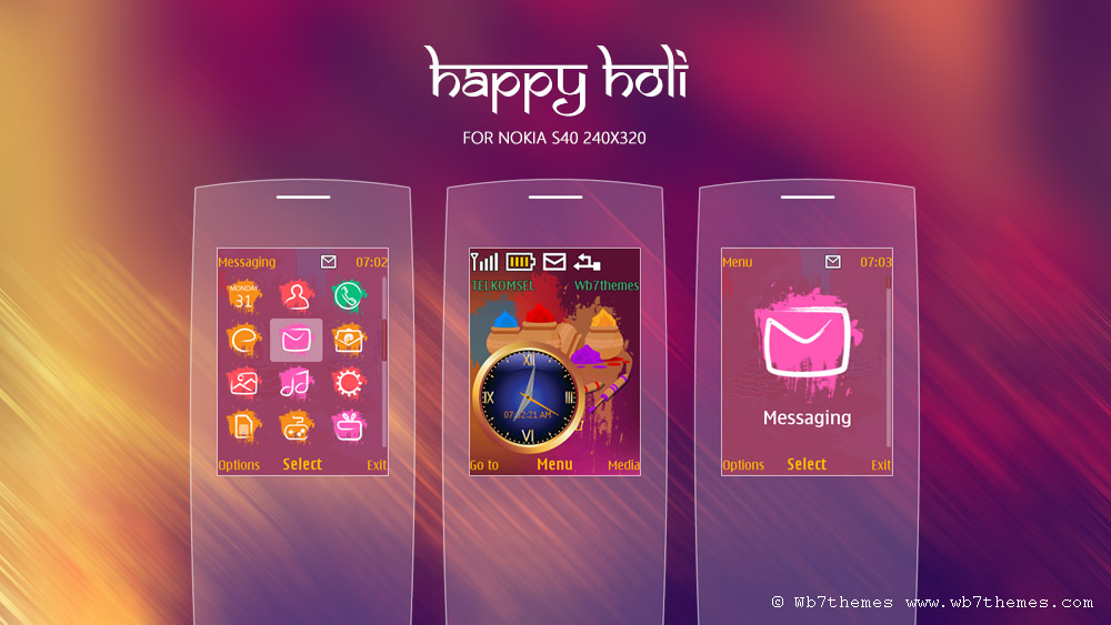 Happy Holi theme for Nokia s40 240x320