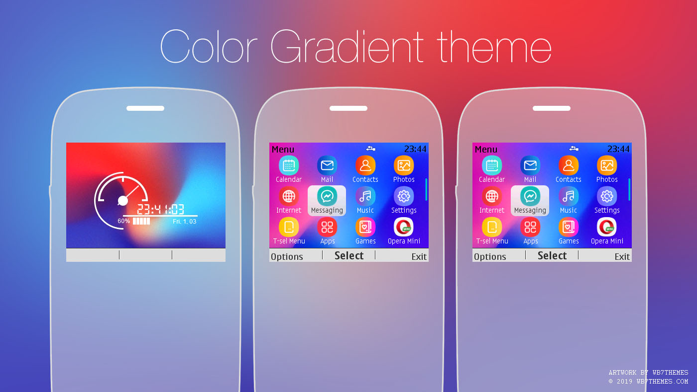 Color gradient with battery and signal indicator swff theme Asha 302 c3-00