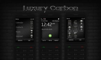 Luxury Carbon analog clock theme X3-02 C3-01 touch type