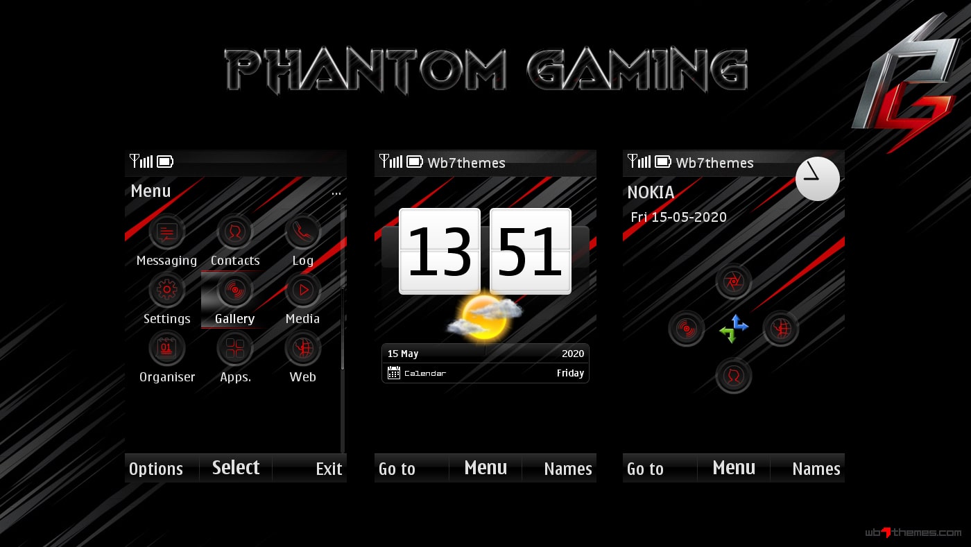 Phantom gaming swf live theme Nokia 6260 slide 320x480 px