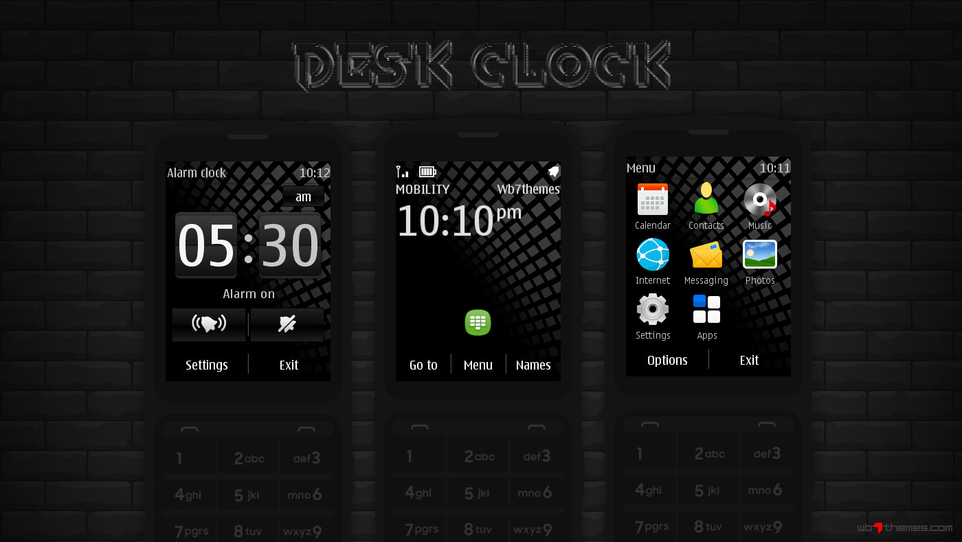 Desk clock analog digital swf theme Asha 302 X3-02 touch type