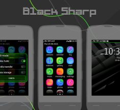 Black sharp theme Nokia Asha 311 310 306 305 240×400 full touch