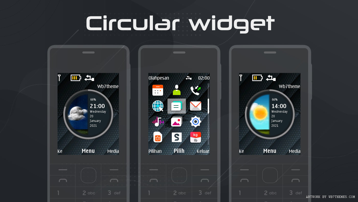 Circular battery widget theme X2-00 X2-05 X3-00 5310 206 s405th s406th