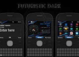 Futuristic dark clock theme Nokia C3-00 X2-01 Asha 210 302