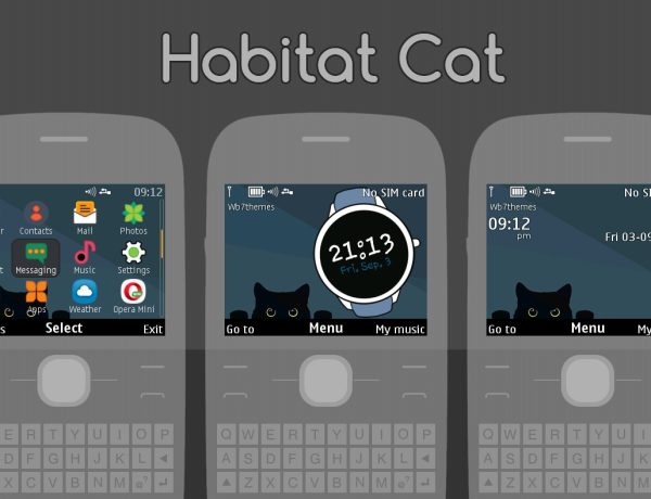 Habitat cat real clock theme Asha 302 C3-00 X2-01 320×240