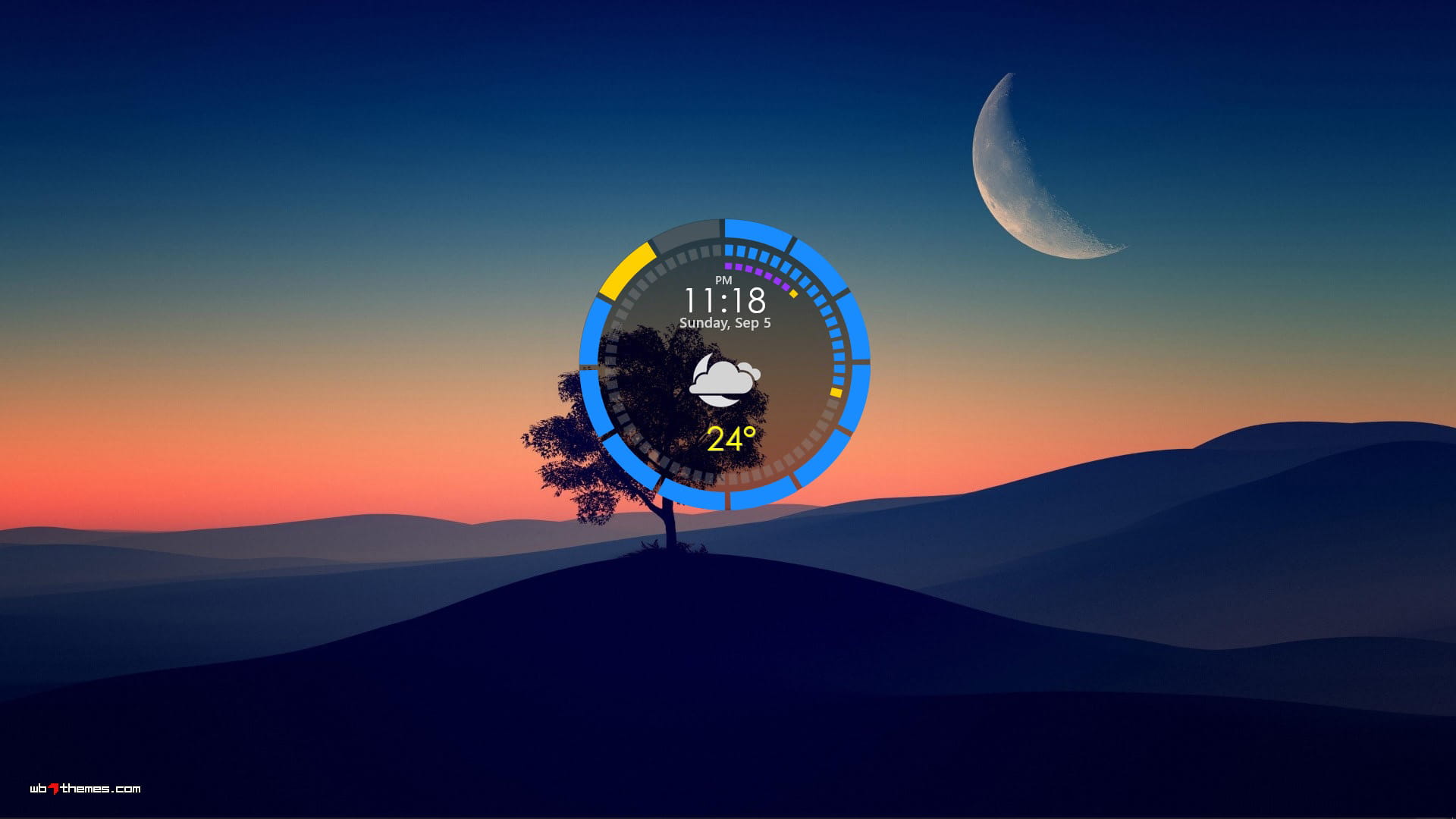 Rhazor Clock SUPERClock digital clock and current weather conditions Rainmeter skin