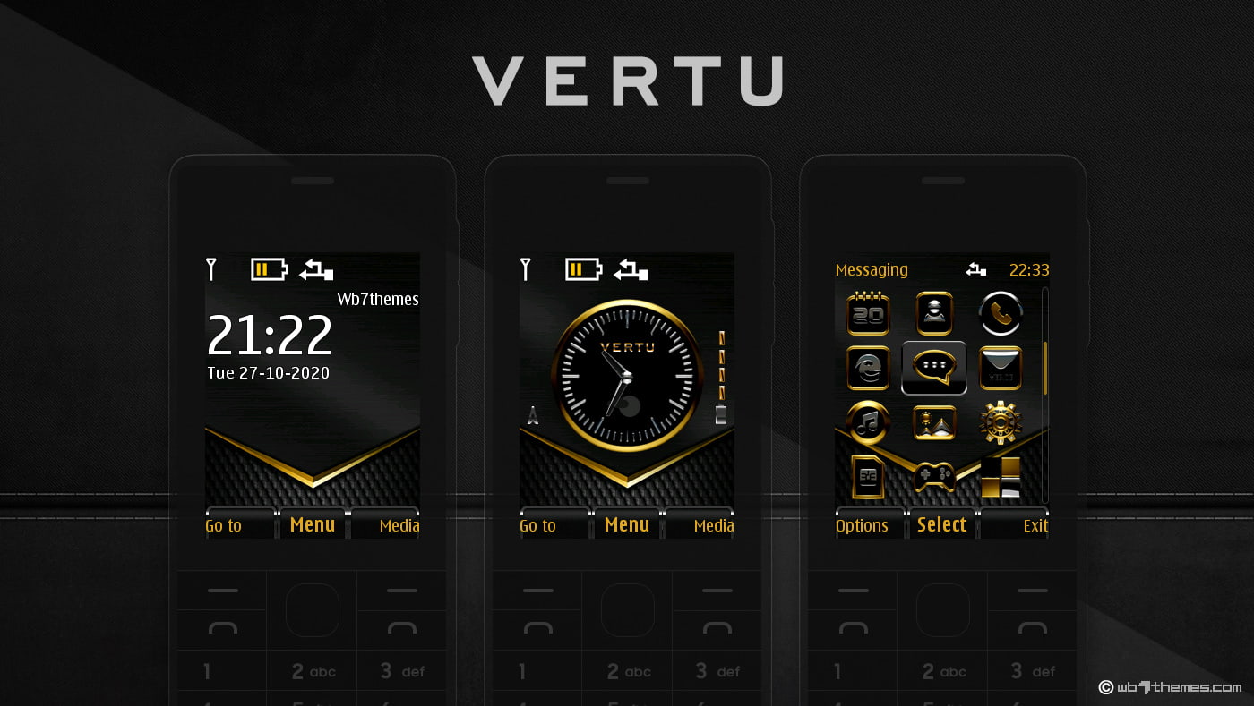 Vertu ui in our design theme for Nokia X2-00 X2-02 with swf analog clock