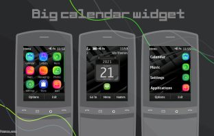 Swf big calendar widget theme Asha 303 X3-02 s40 240x320 touch type