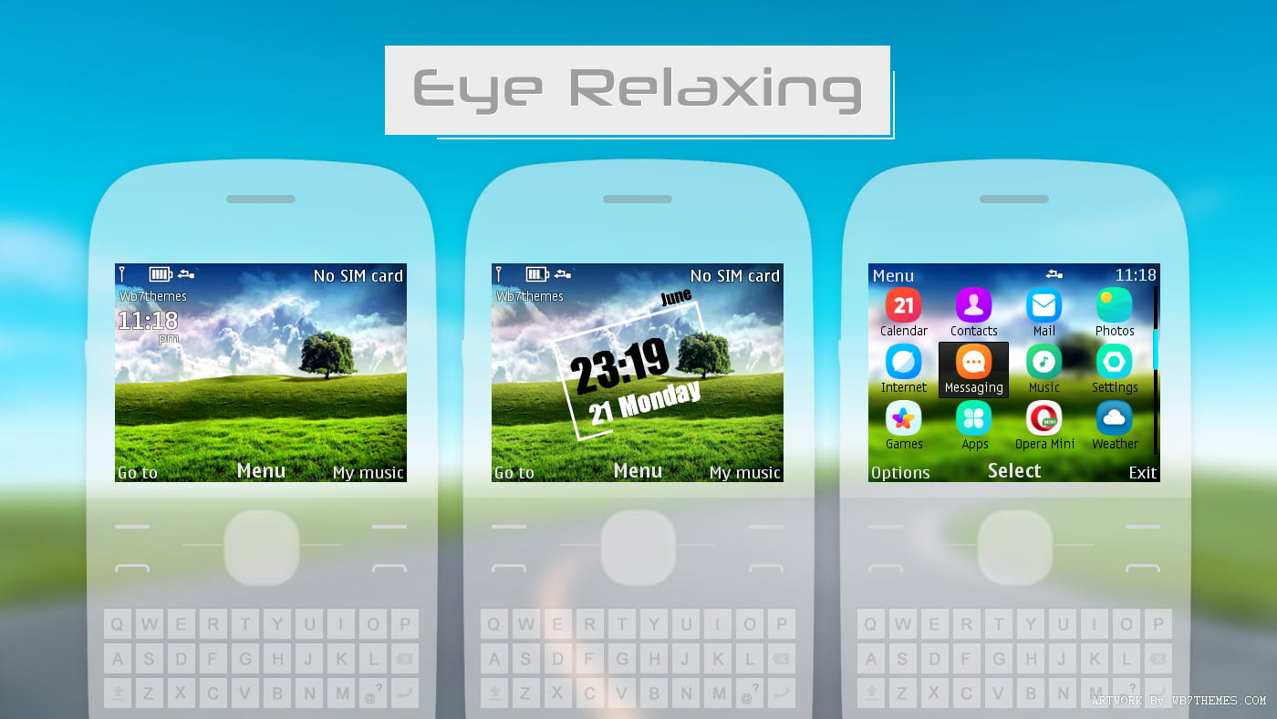 Eye relaxing swf digital clock theme Nokia C3-00 X2-01 Asha 302