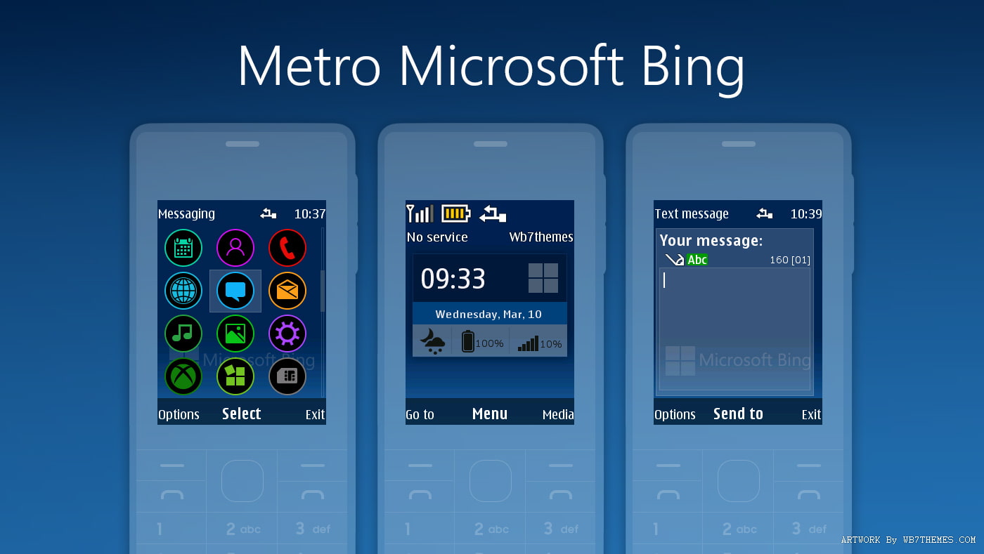 Metro Microsoft bing swf signal level theme X2-00 X2-05 X3-00 6300 206 