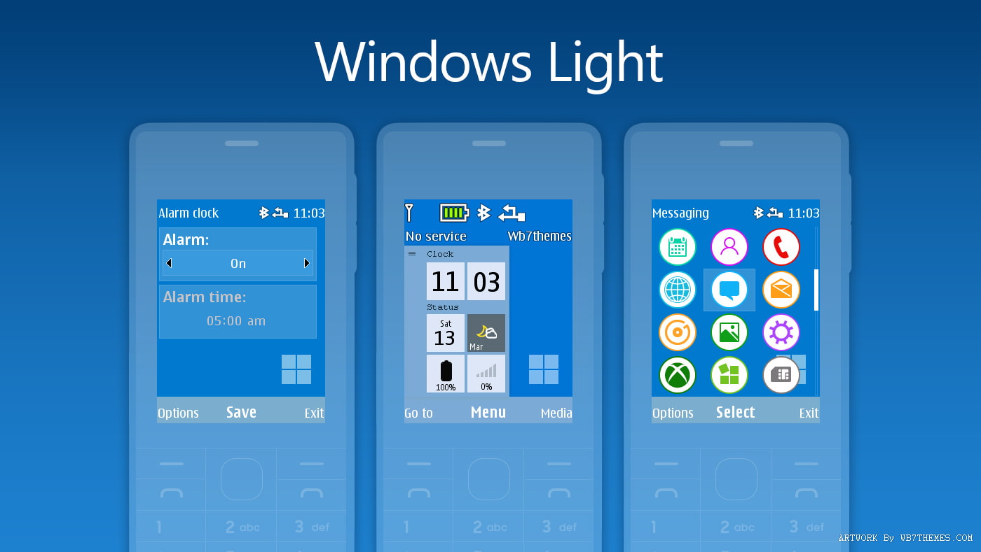 Windows Light Swf battery signal bar themes Nokia X2-00 X3-00 206 6300