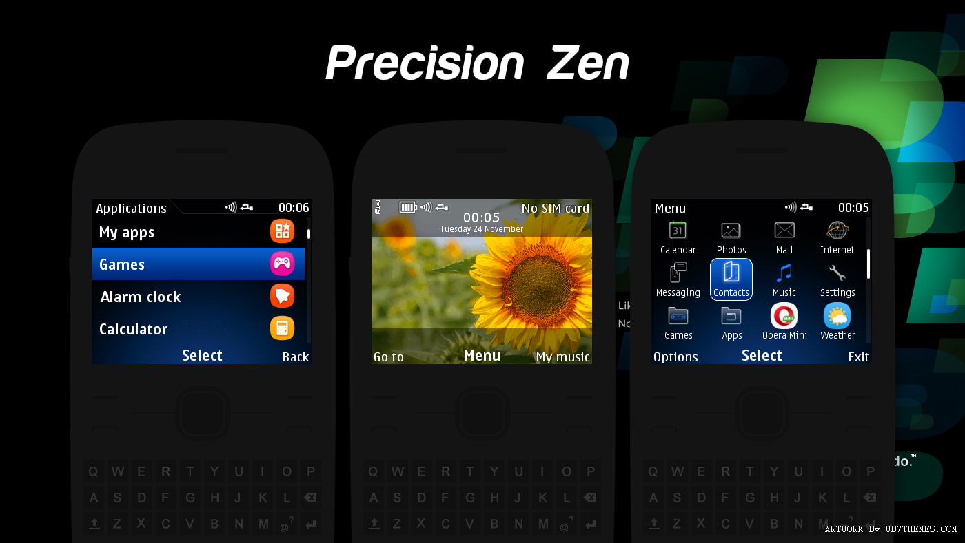 BlackBerry Curve 8520 Precision zen style theme C3-00 X2-01 Asha 210