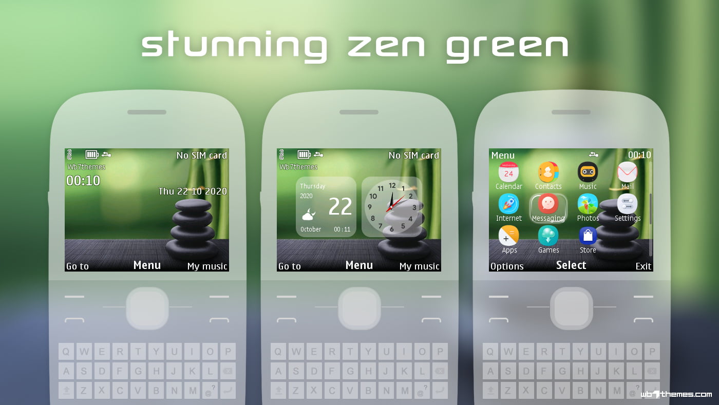 Stunning zen green theme C3-00 X2-01 Asha 200 302 205 210 200 201
